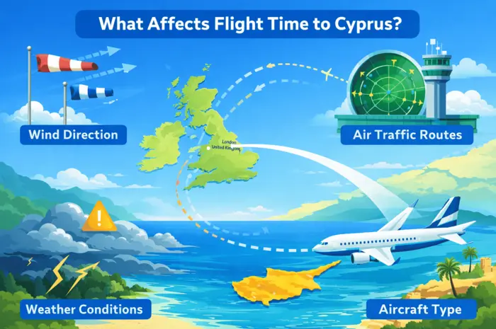 Factors Affect Flight Time to Cyprus