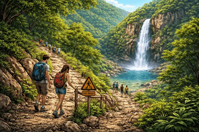 Hiking Towards Sajikot Waterfall for Safety